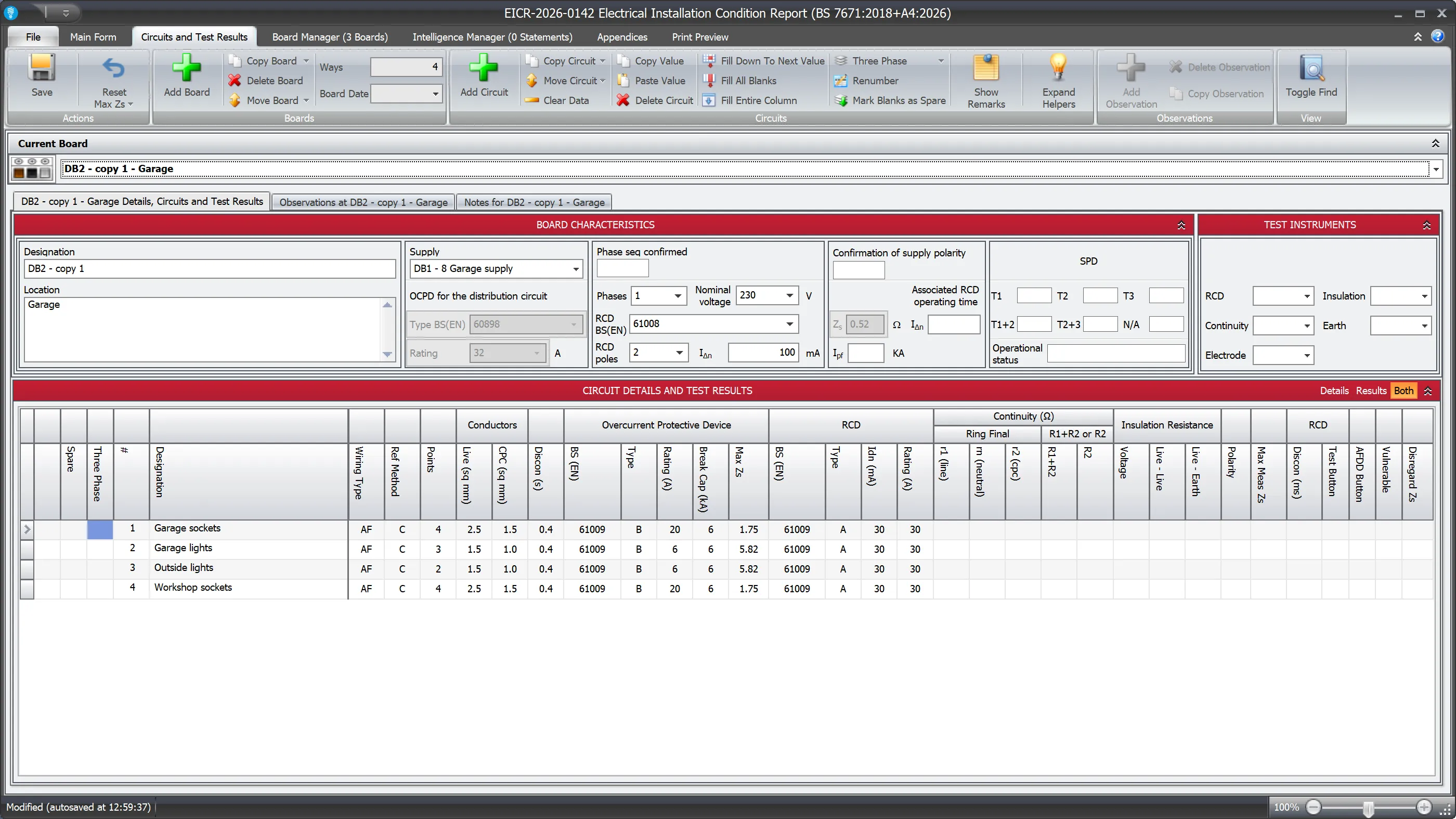 Screenshot showing the newly created board with copy appended to its name