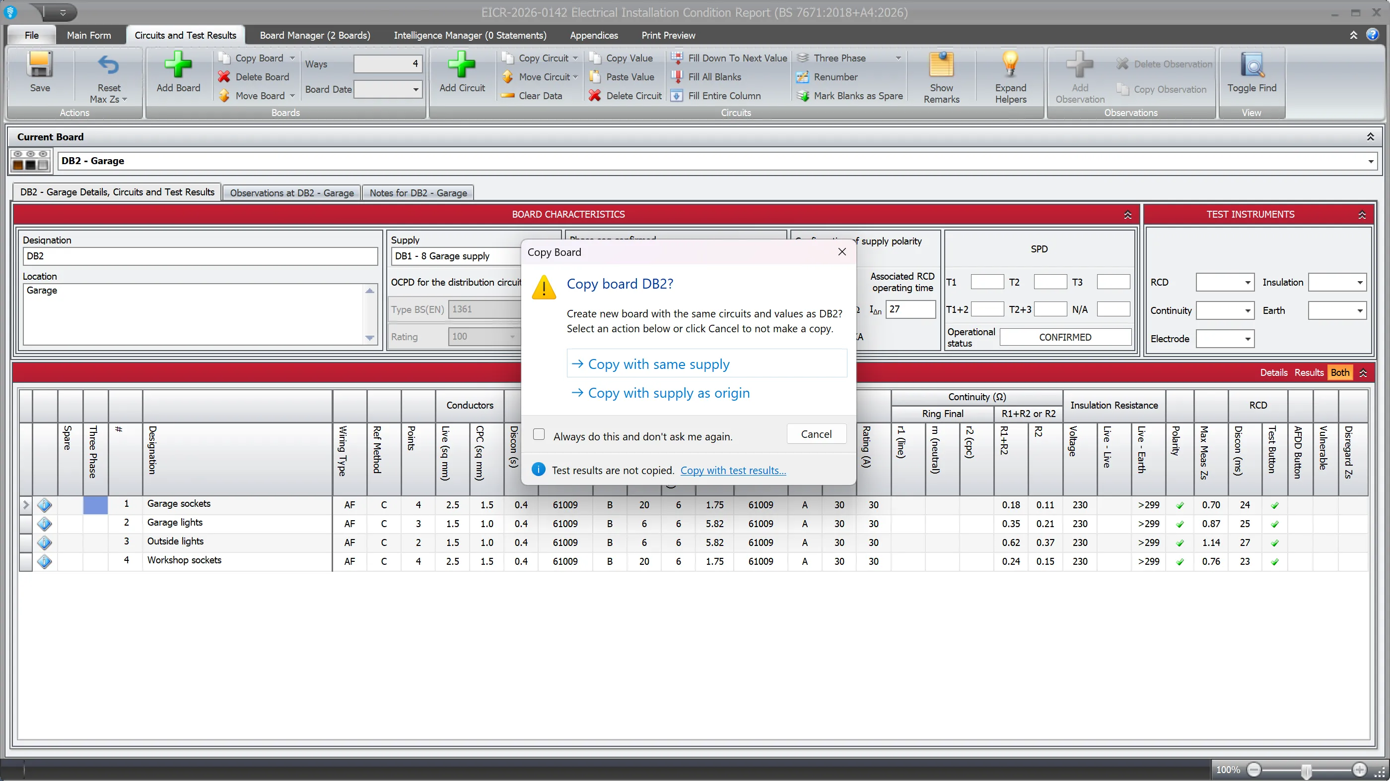 Screenshot showing the dialog box before copying a board in Shine Forms