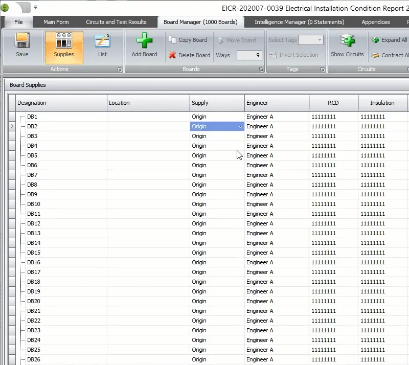An animated demonstration of dragging supplies in the Board Manager interface.