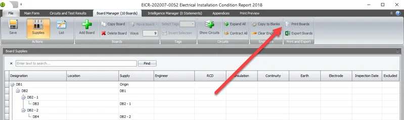 Print Boards button in the ribbon interface in Board Manager