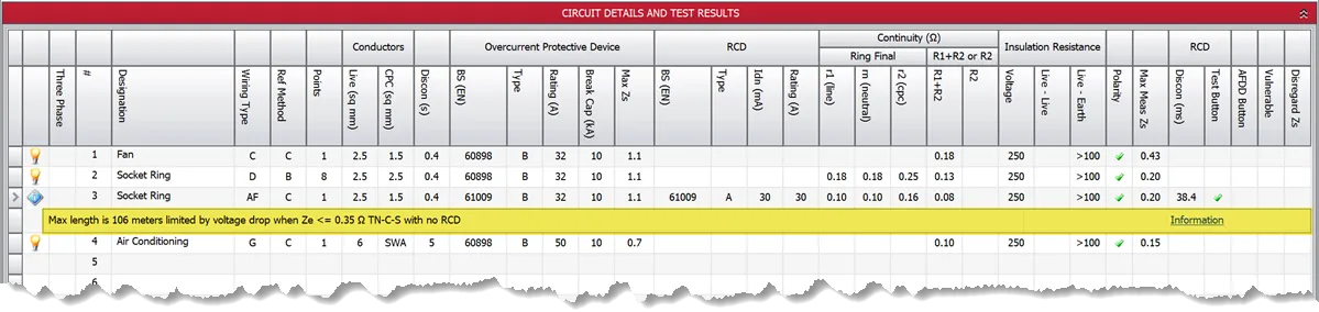 A screenshot showing Circuit Helper in action showing expanded information
