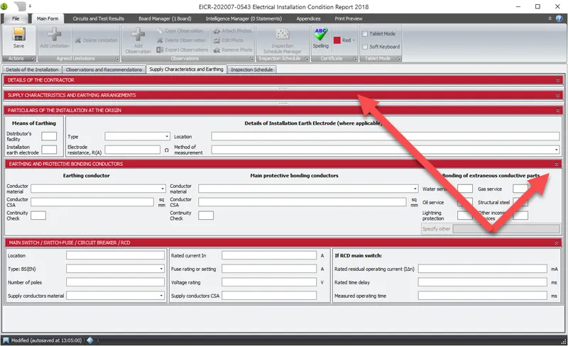 Collapsed section showing more space on the screen