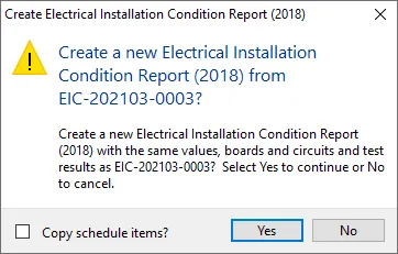 Confirmation dialog for creating a certificate of a different type