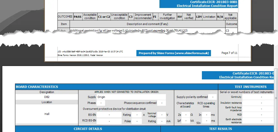 Example of Excluded Board in PDF Screenshot