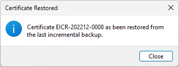Incremental restore complete in Shine Forms