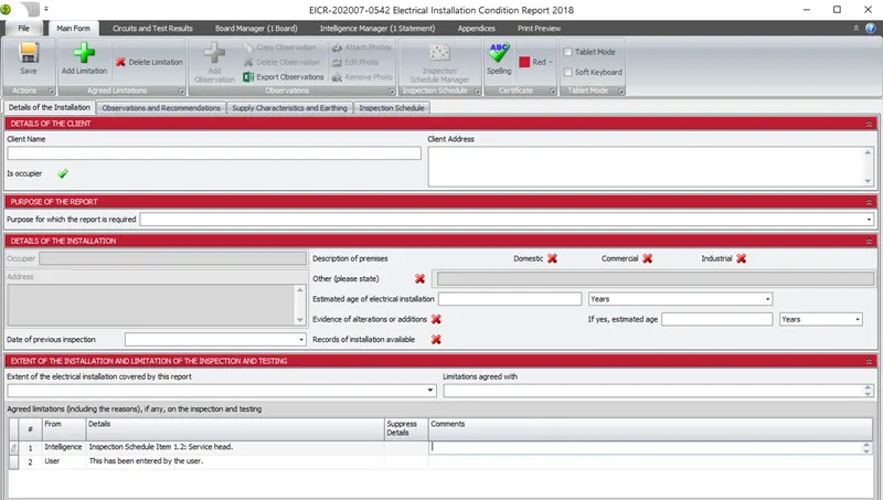 Limitations section in Shine Forms