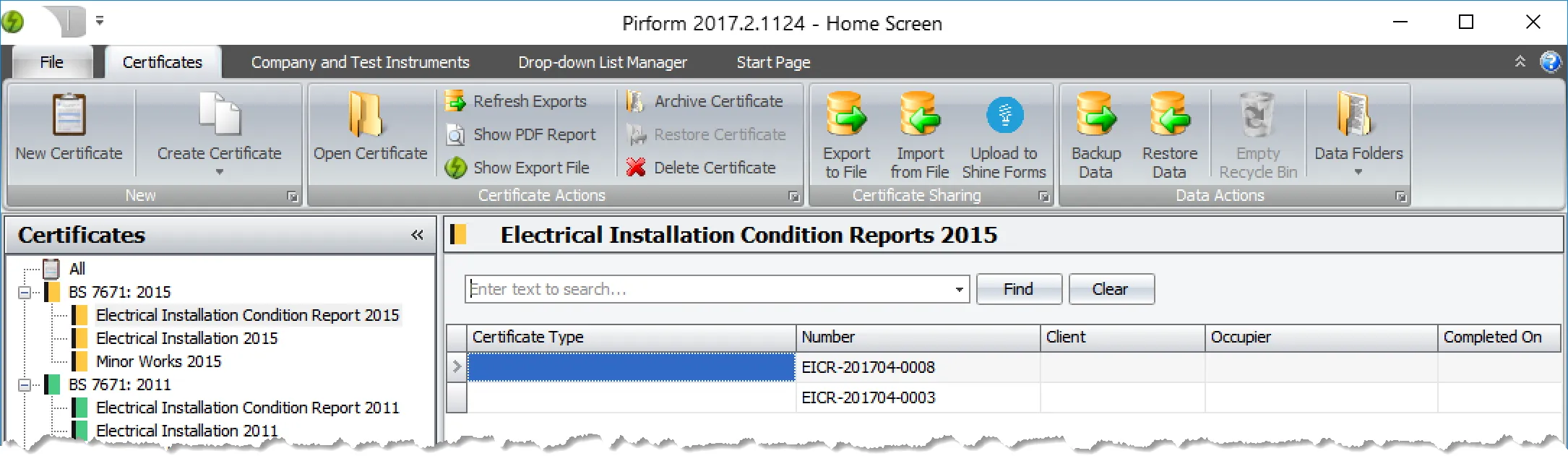 Shine Forms main interface in desktop mode