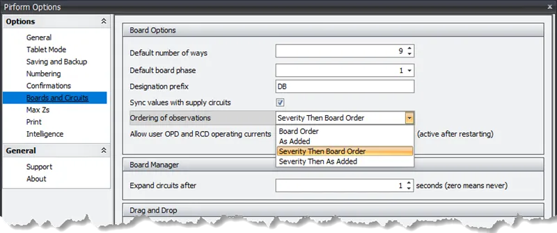 Shine Forms options for default observation order