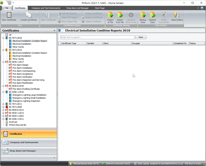 Screenshot of Pirform software running on a Windows 11 desktop.