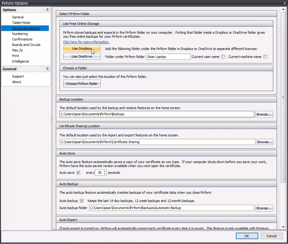 Animation showing how to use Dropbox or OneDrive options in Shine Forms
