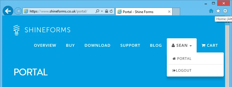Link to Shine Forms portal page