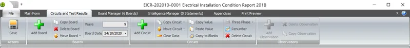 Screenshot highlighting the ribbon interface for copying boards and circuits