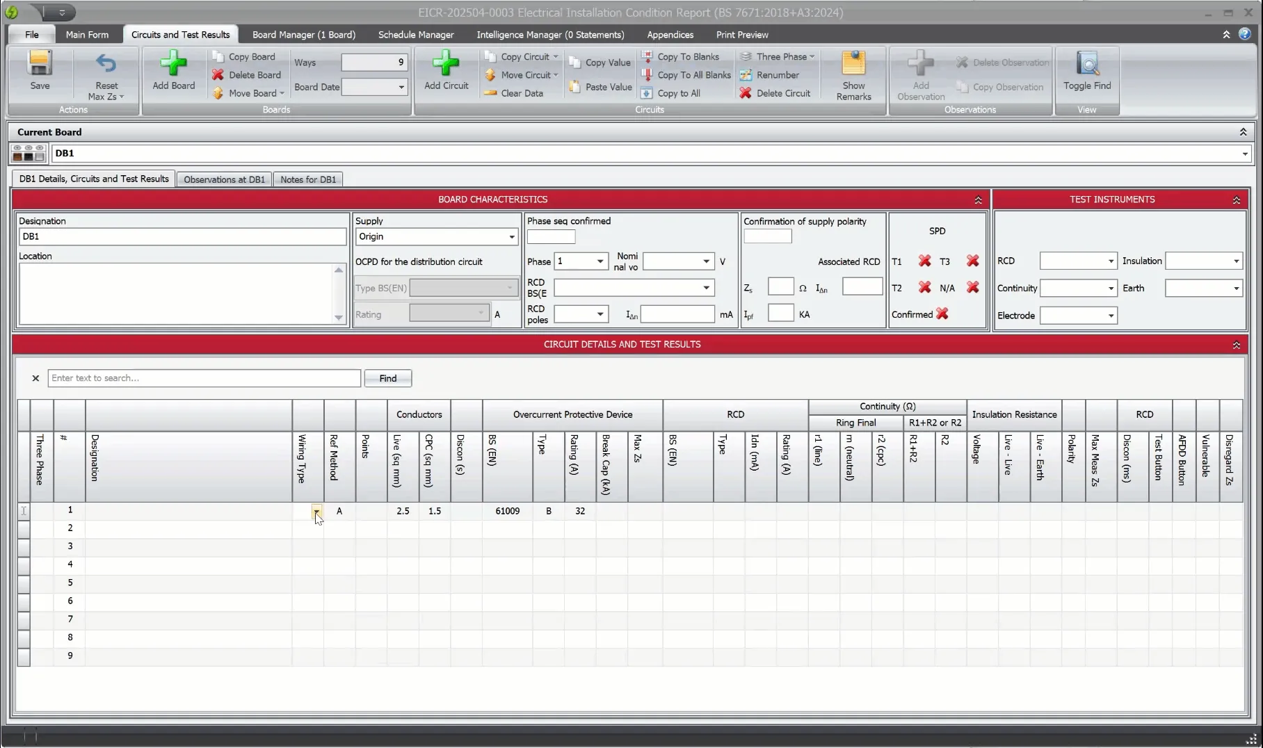 Shine Forms' intelligence reverting for a correctly sized ring circuit