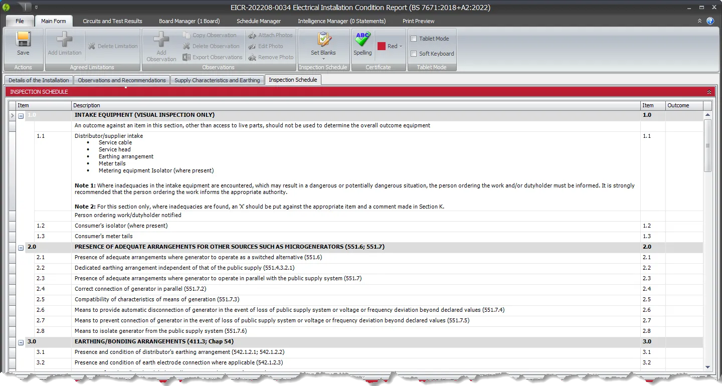 A screenshot showing the visual layout of schedule items in 2022 within Shine Forms.