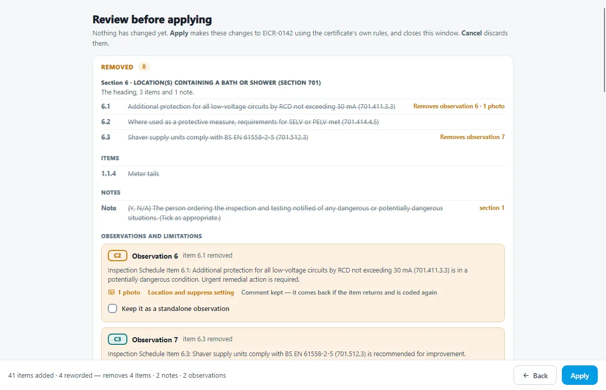 Review of a replace, with removals and renumbered observations