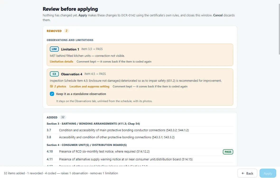 Review before applying
