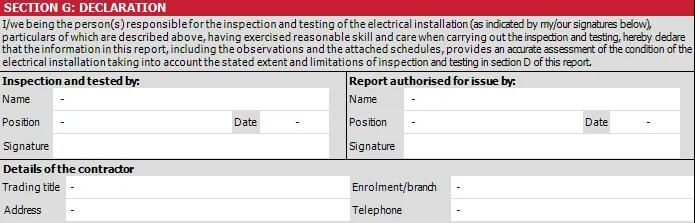 Example of a signature section from a certificate