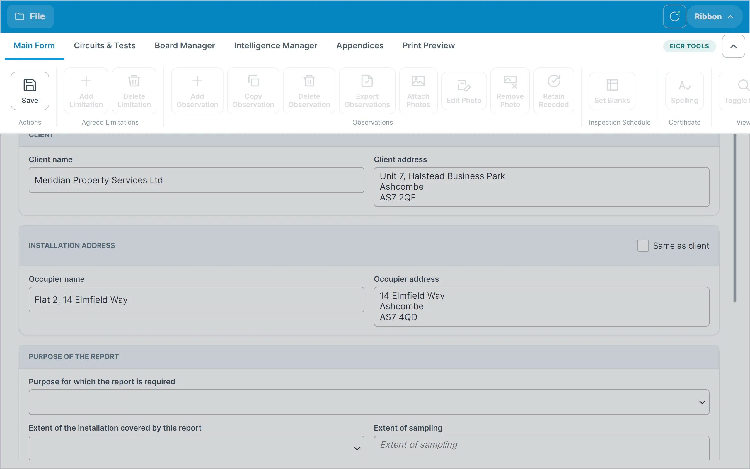 The expanded ribbon showing the Main Form tabs and actions