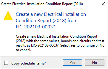 Confirmation dialog for creating a certificate of a different type