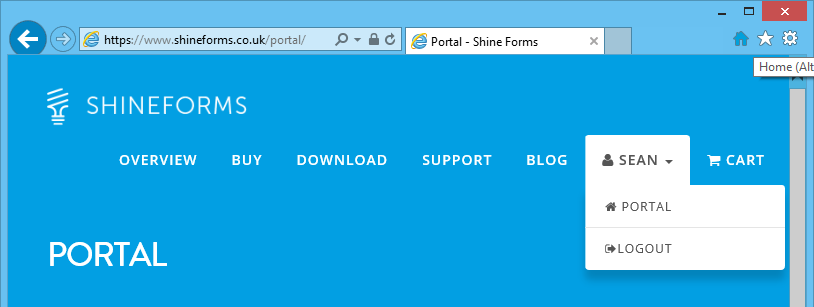 Link to Shine Forms portal page