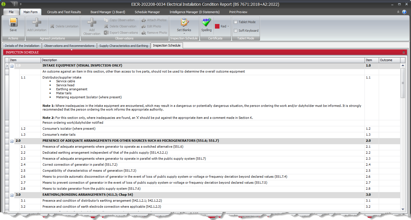 A screenshot showing the visual layout of schedule items in 2022 within Shine Forms.