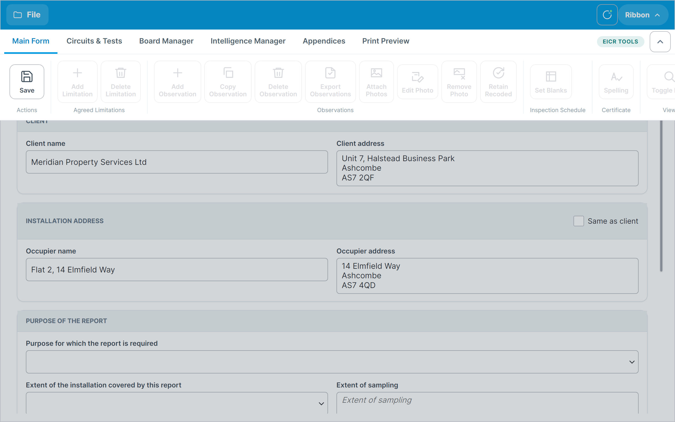 The expanded ribbon showing the Main Form tabs and actions