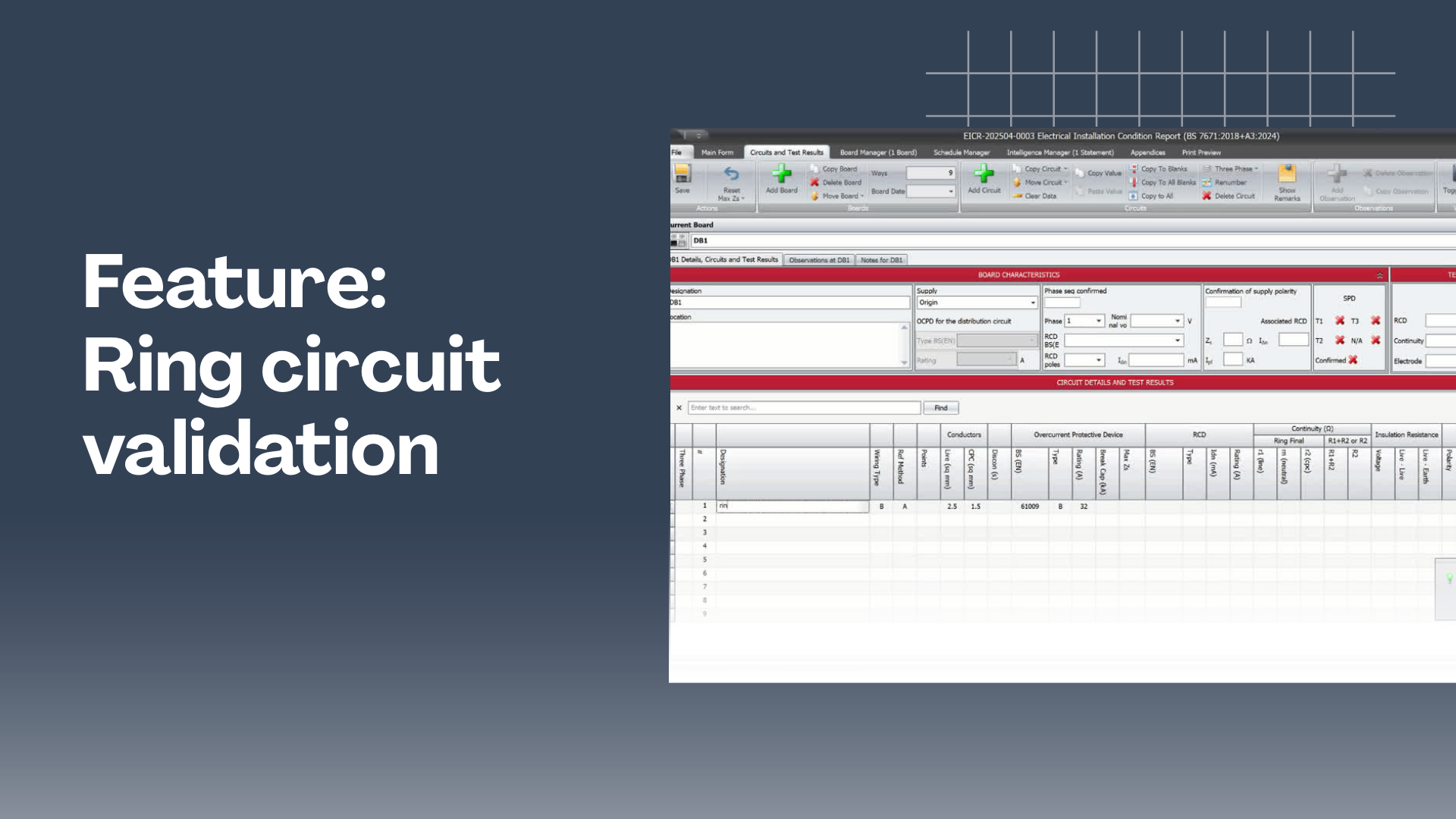 Pirform recognizing a ring circuit from the designation