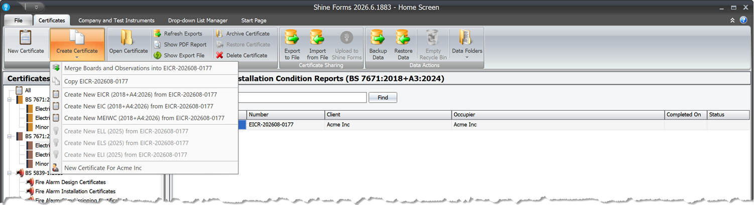 Create Certificate