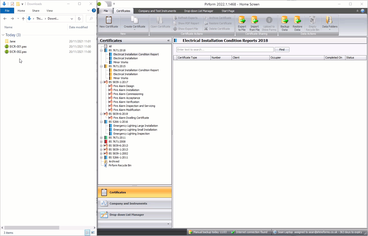 Drag and drop import demonstration