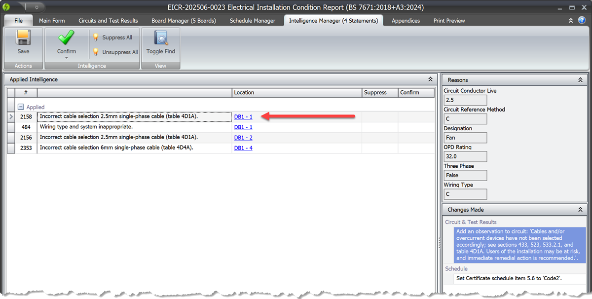 Screenshot of the Intelligence Manager in Pirform