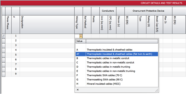 Pirform's wiring types showing flat twin and earth