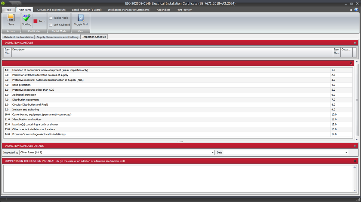 EIC comments on the installation