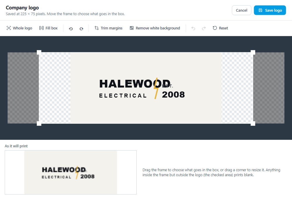 The logo editor